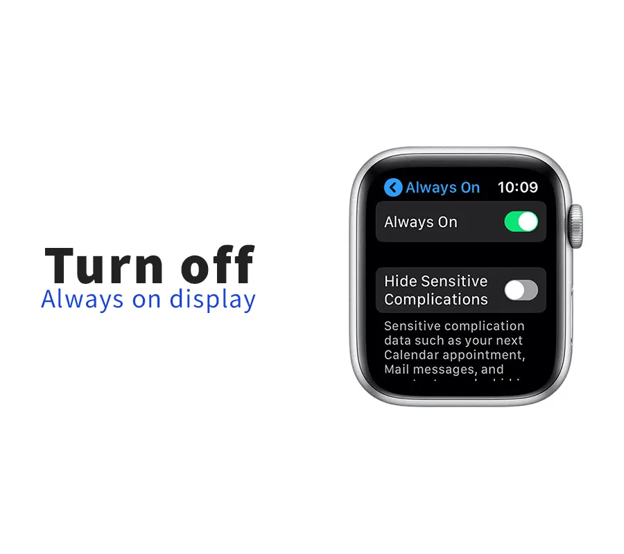 Always o display setting in Apple watch